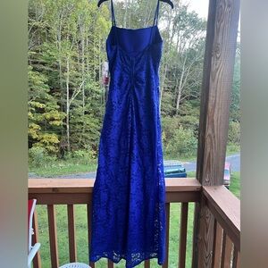 Glam Royal Blue Lace Prom Dress
